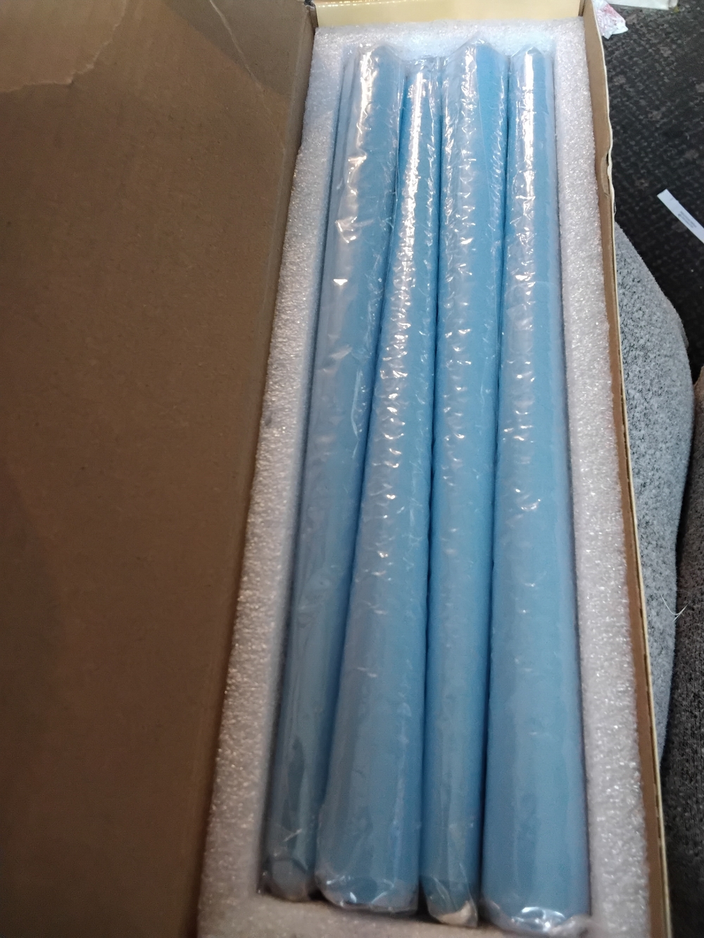 Et Of 4 Light Blue Tapper Candle